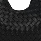 Nappa Intrecciato Small Campana Shoulder Bag Black