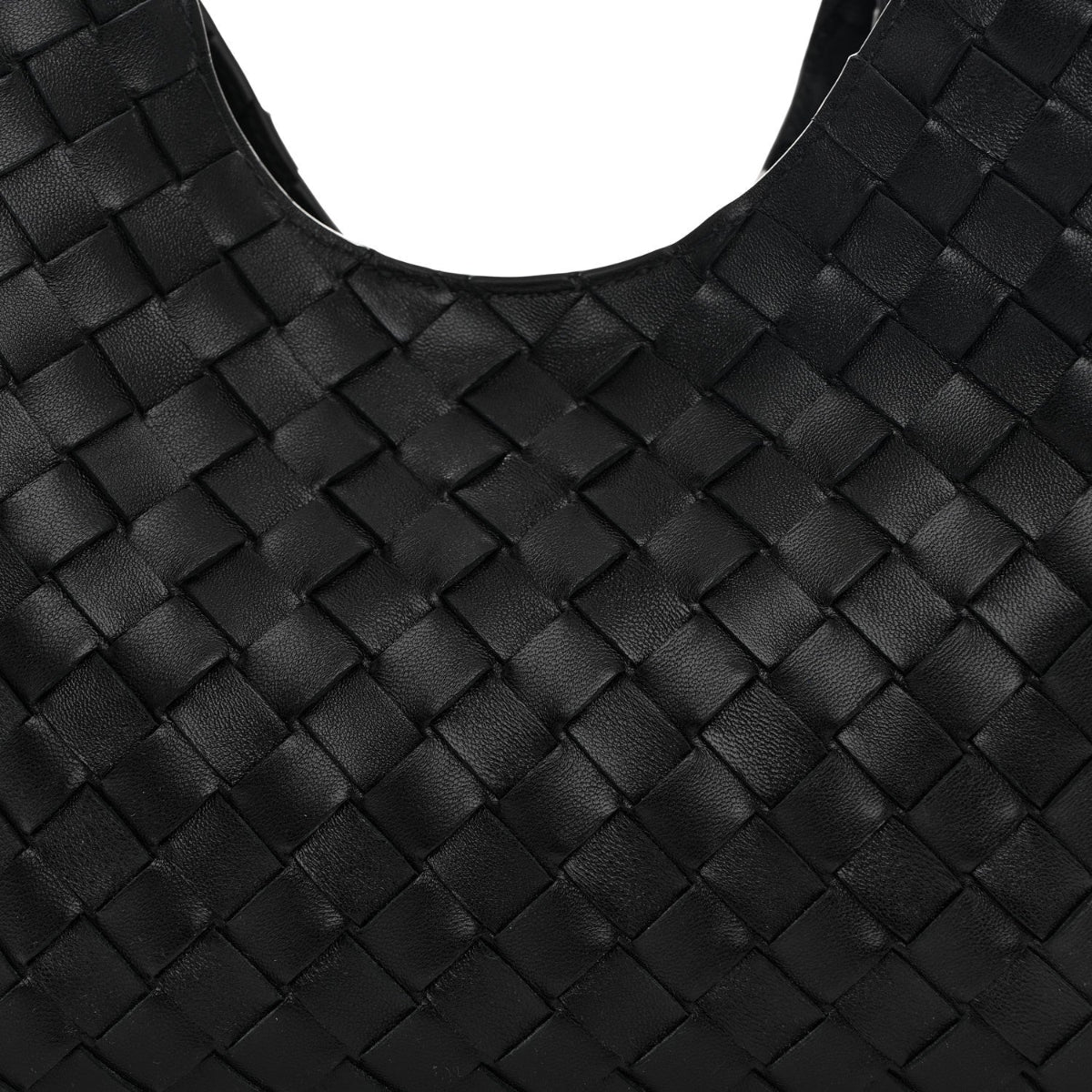 Nappa Intrecciato Small Campana Shoulder Bag Black