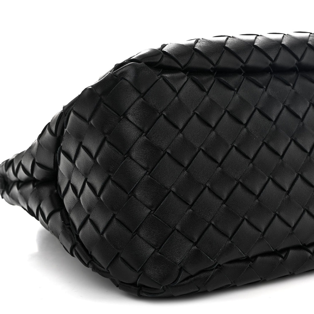 Nappa Intrecciato Small Campana Shoulder Bag Black
