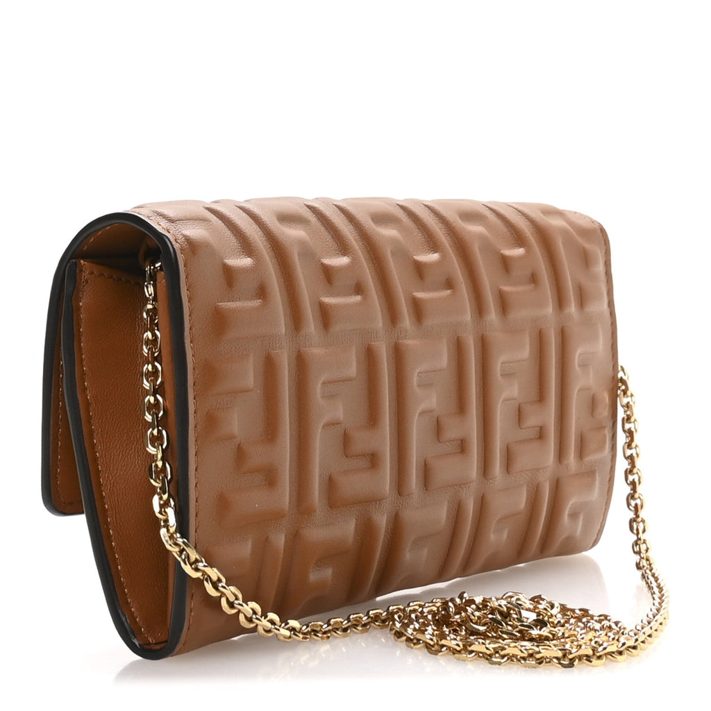 Nappa Matisse FF Embossed Continental Wallet On Chain Coloniale