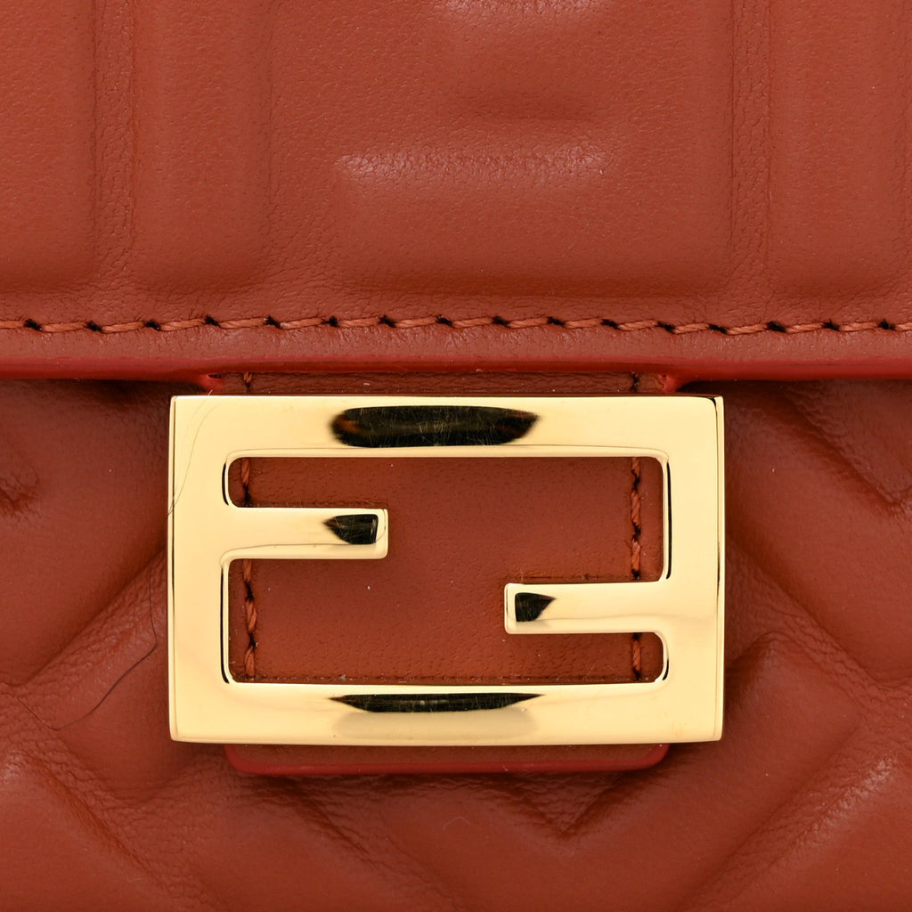 Nappa Matisse FF Embossed Wallet On Chain Baguette Sienna