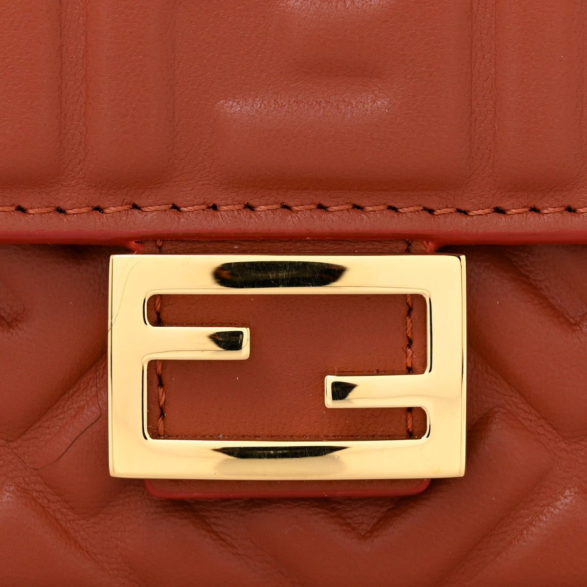 Nappa Matisse FF Embossed Wallet On Chain Baguette Sienna