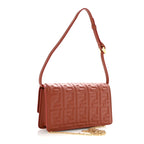 Nappa Matisse FF Embossed Wallet On Chain Baguette Sienna