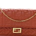 Nappa Matisse FF Embossed Wallet On Chain Baguette Sienna