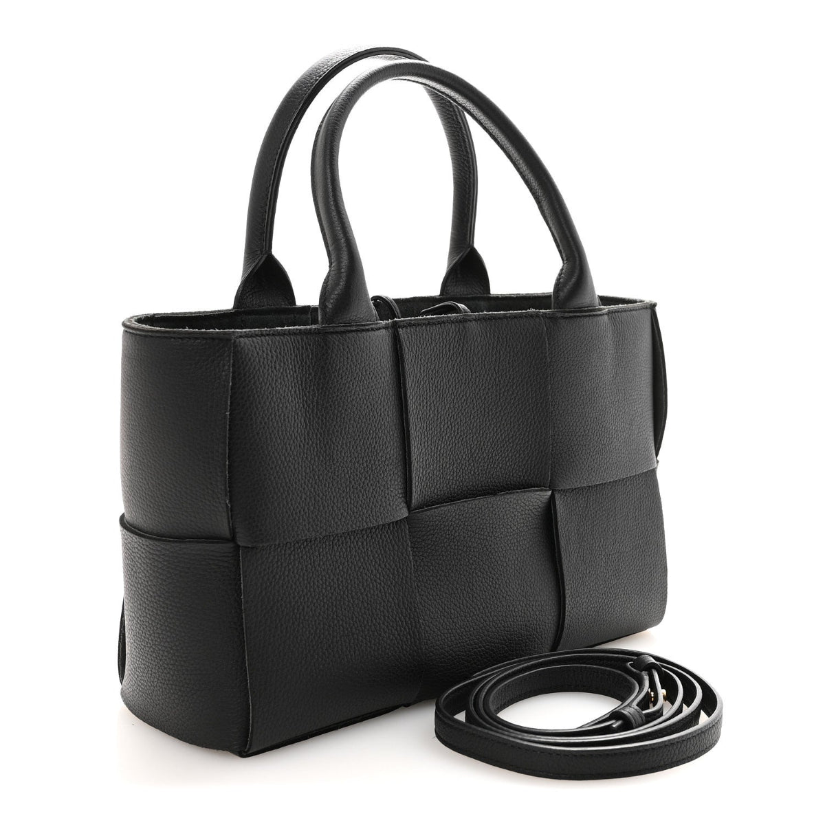 Nappa Maxi Intrecciato Arco Tote Black