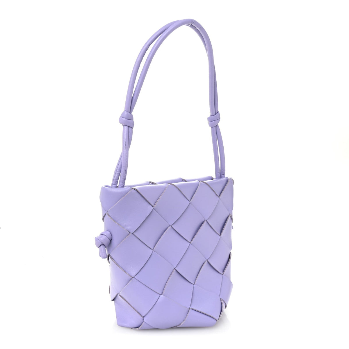 Nappa Maxi Intrecciato Clasp Bucket Bag Wisteria