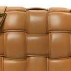 Nappa Maxi Intreccio Padded Cassette Crossbody Bag Caramel