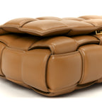 Nappa Maxi Intreccio Padded Cassette Crossbody Bag Caramel
