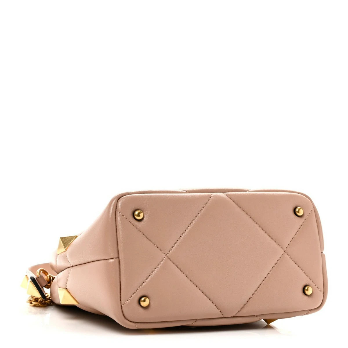 Nappa Small Roman Stud The Handle Bag Rose Cannelle