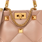 Nappa Small Roman Stud The Handle Bag Rose Cannelle