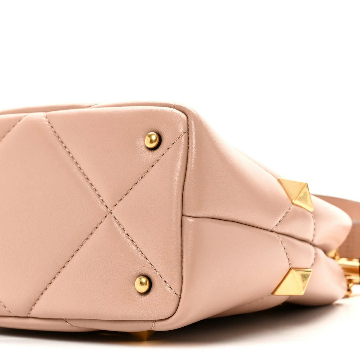 Nappa Small Roman Stud The Handle Bag Rose Cannelle