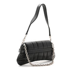 Nappa Vertical Matelasse Small Maxi Horsebit Chain Shoulder Bag Black