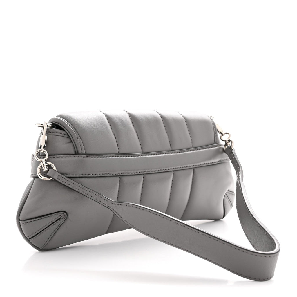 Nappa Vertical Matelasse Small Maxi Horsebit Chain Shoulder Bag Gray