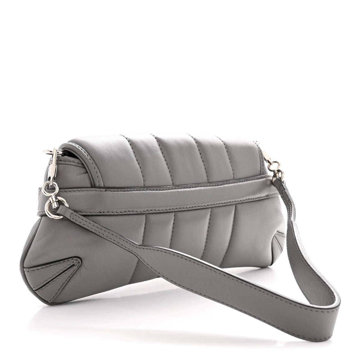 Nappa Vertical Matelasse Small Maxi Horsebit Chain Shoulder Bag Gray