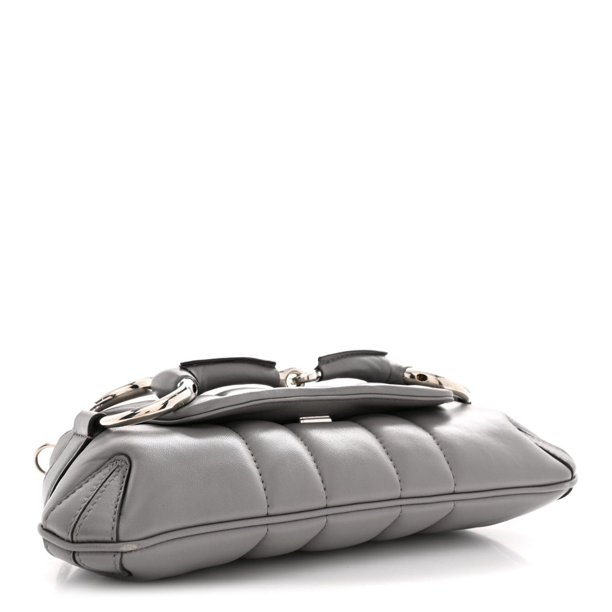 Nappa Vertical Matelasse Small Maxi Horsebit Chain Shoulder Bag Gray