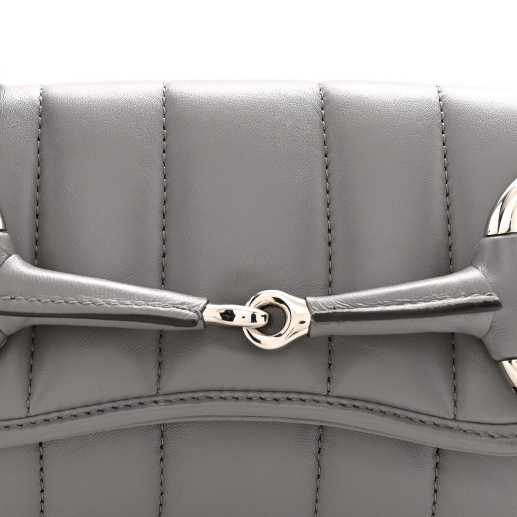 Nappa Vertical Matelasse Small Maxi Horsebit Chain Shoulder Bag Gray