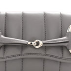 Nappa Vertical Matelasse Small Maxi Horsebit Chain Shoulder Bag Gray