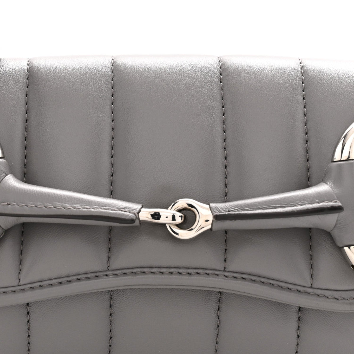 Nappa Vertical Matelasse Small Maxi Horsebit Chain Shoulder Bag Gray