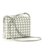 Nappa Wavy Bicolor Intrecciato Small Loop Camera Bag Agate Grey Glacier