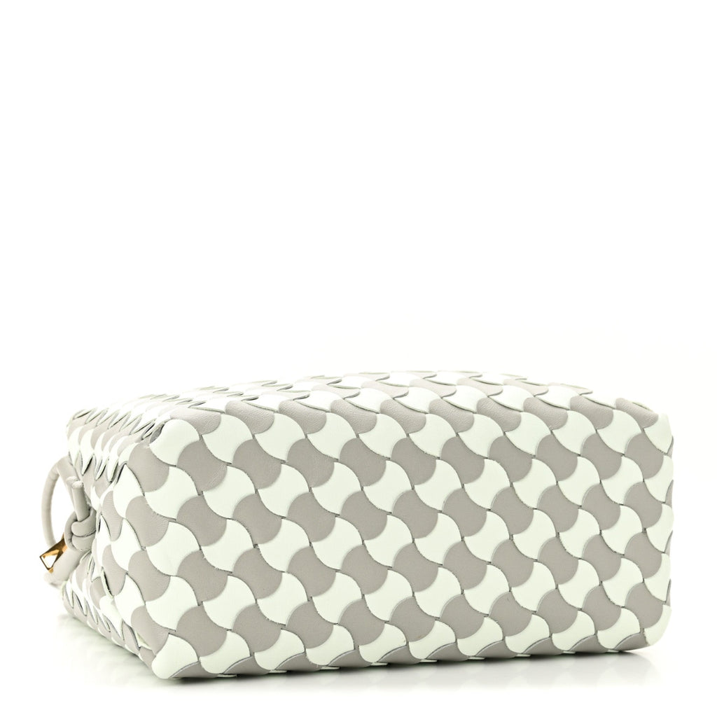 Nappa Wavy Bicolor Intrecciato Small Loop Camera Bag Agate Grey Glacier