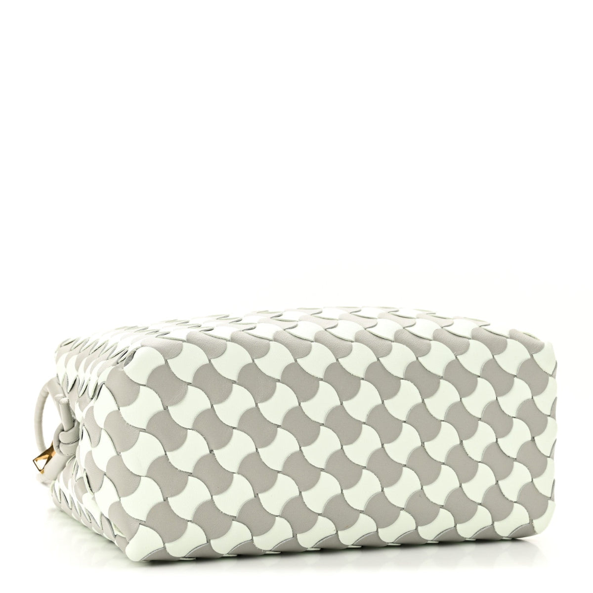 Nappa Wavy Bicolor Intrecciato Small Loop Camera Bag Agate Grey Glacier