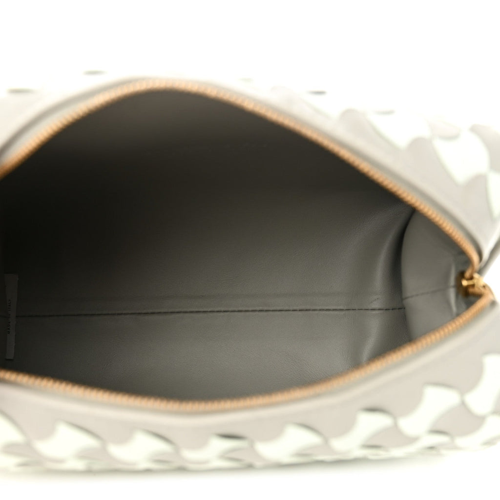 Nappa Wavy Bicolor Intrecciato Small Loop Camera Bag Agate Grey Glacier