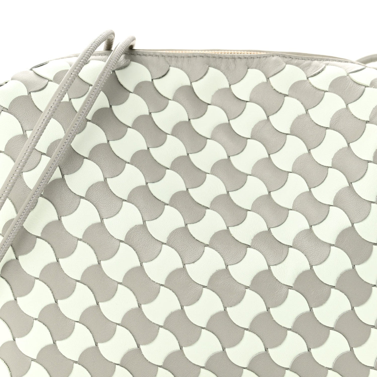 Nappa Wavy Bicolor Intrecciato Small Loop Camera Bag Agate Grey Glacier