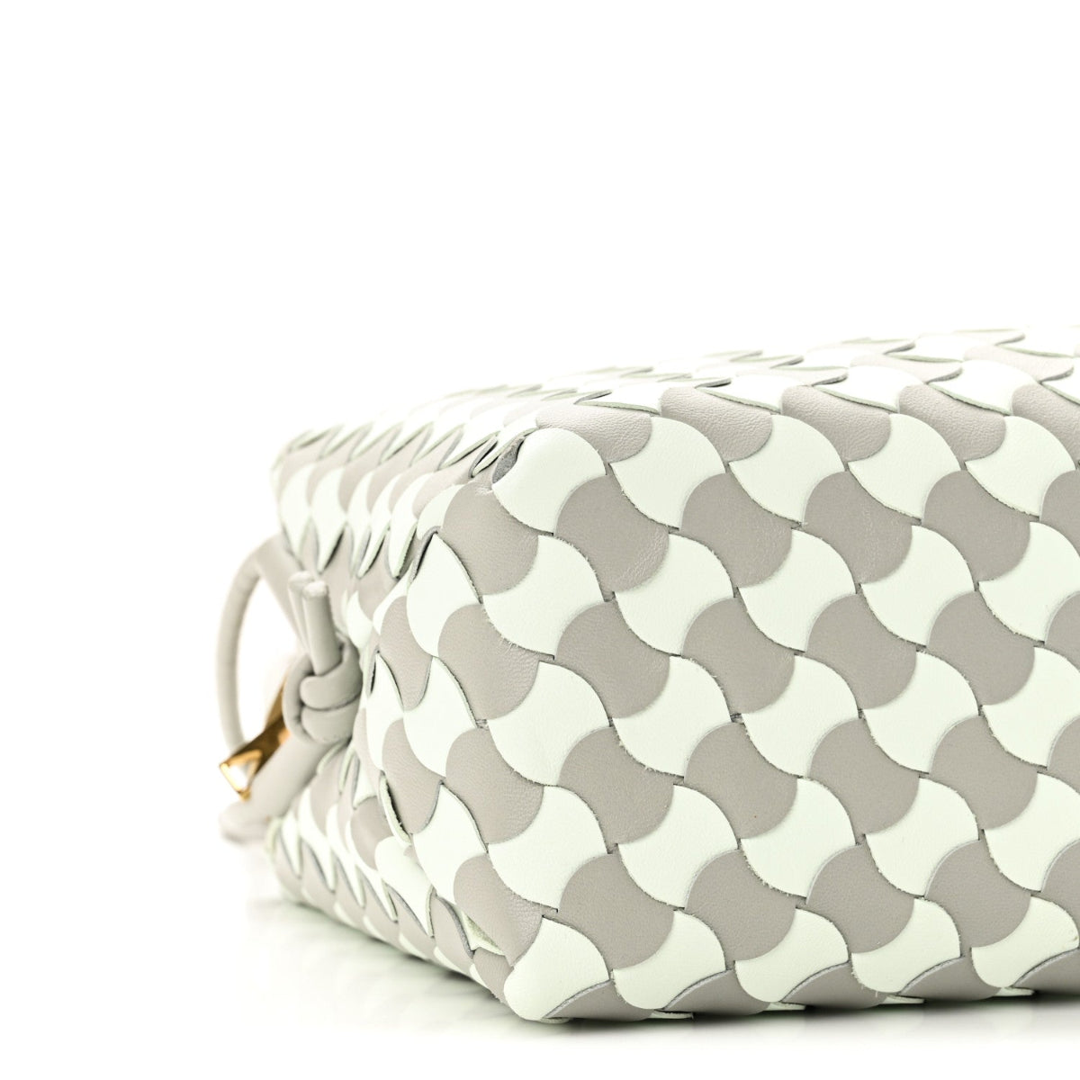 Nappa Wavy Bicolor Intrecciato Small Loop Camera Bag Agate Grey Glacier