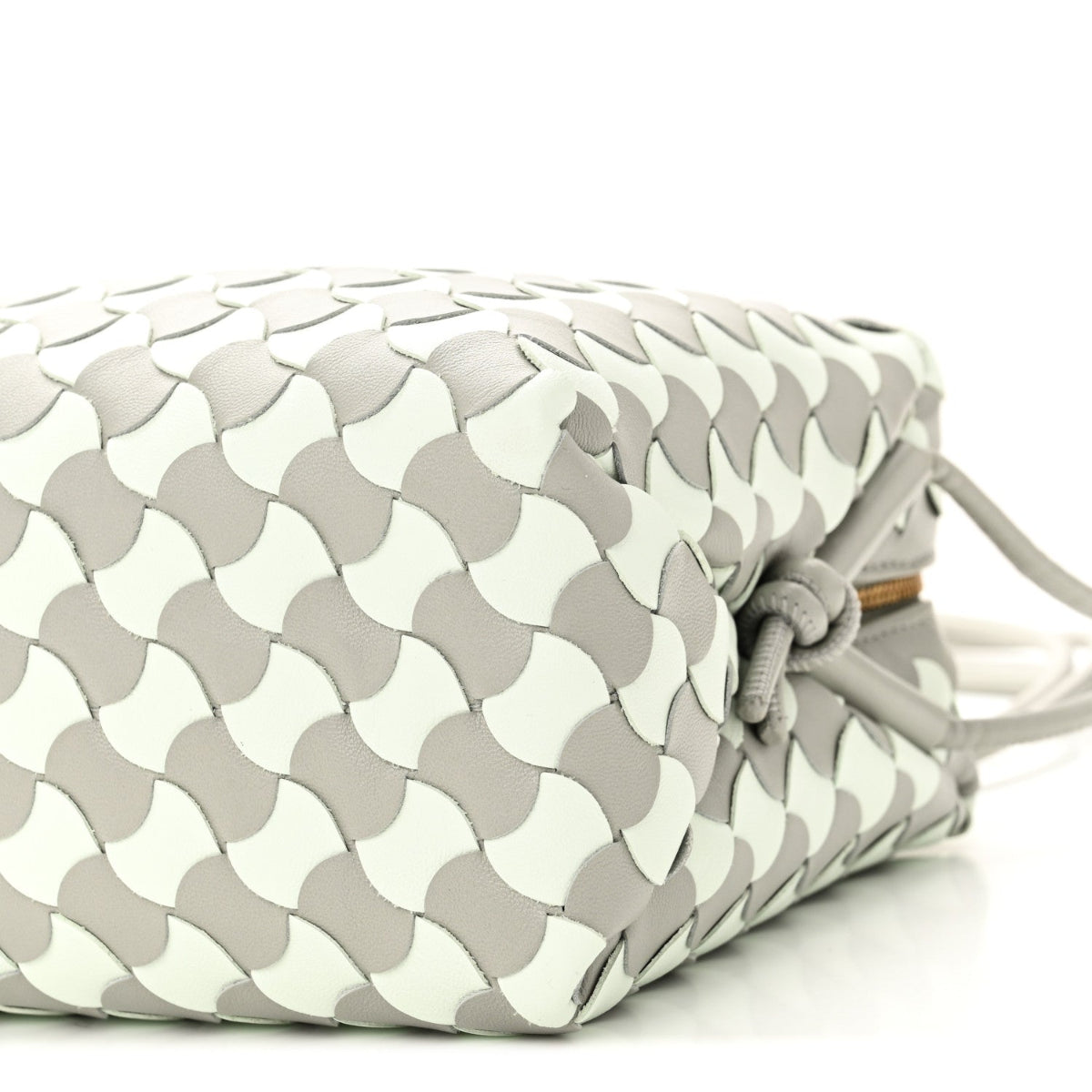 Nappa Wavy Bicolor Intrecciato Small Loop Camera Bag Agate Grey Glacier