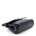 Natural Smooth Calfskin Nano Rodeo Top Handle Handbag Black