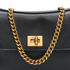 Natural Smooth Calfskin Nano Rodeo Top Handle Handbag Black