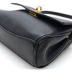 Natural Smooth Calfskin Nano Rodeo Top Handle Handbag Black