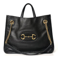 New Sakai Calfskin Lux Medium Horsebit 1955 Tote Bag Black
