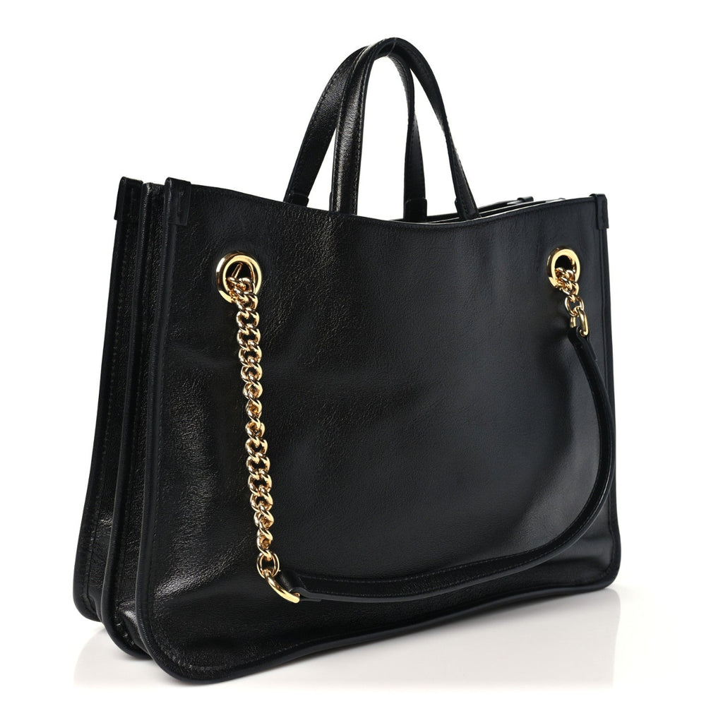 New Sakai Calfskin Lux Medium Horsebit 1955 Tote Bag Black