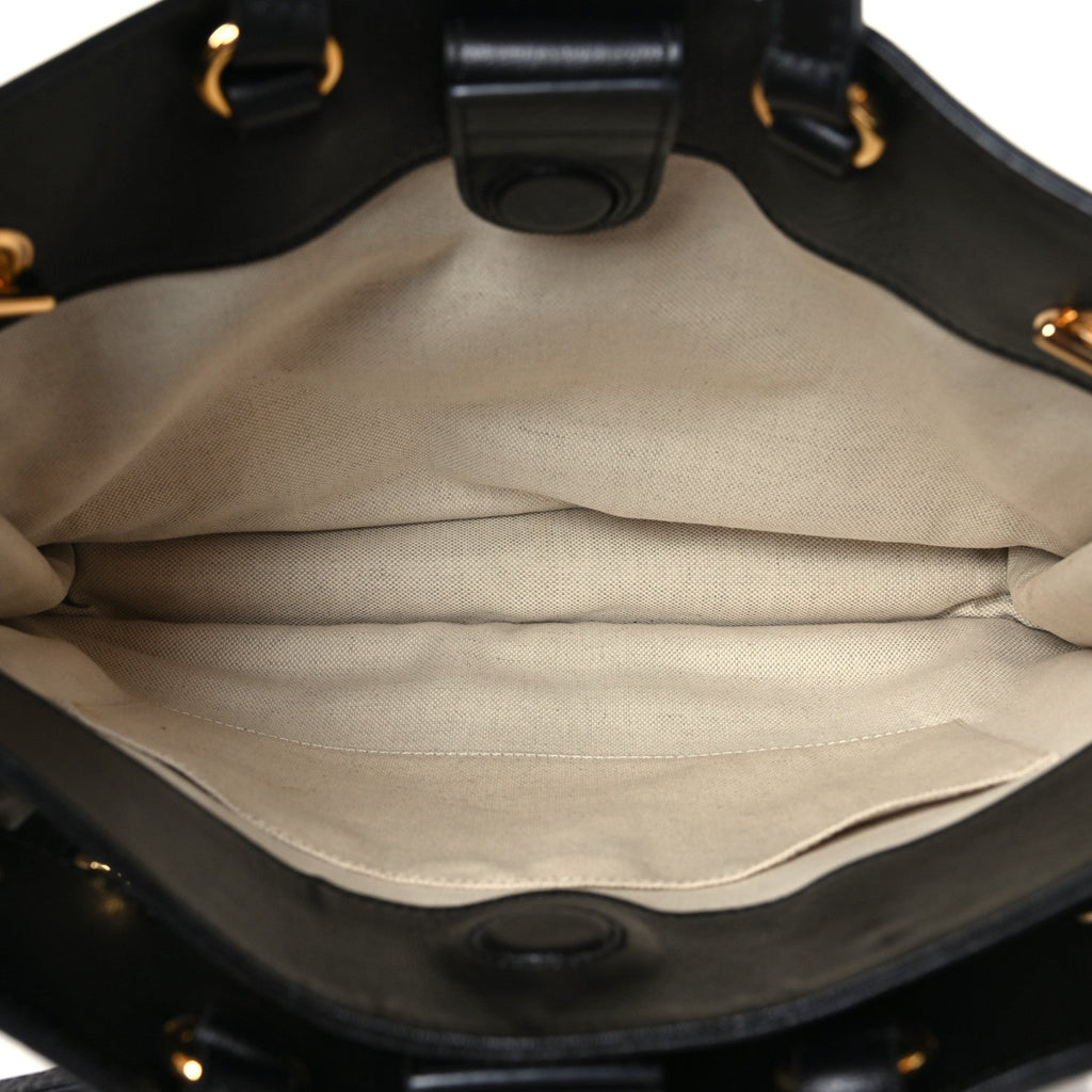 New Sakai Calfskin Lux Medium Horsebit 1955 Tote Bag Black