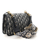 Oblique Small DiorAddict Flap Bag Navy Blue