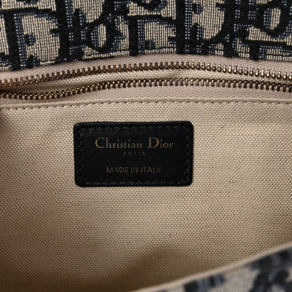 Oblique Small DiorAddict Flap Bag Navy Blue