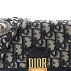 Oblique Small DiorAddict Flap Bag Navy Blue