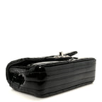 Patent Calfskin Chevron Quilted Extra Mini Flap Black