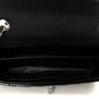 Patent Calfskin Chevron Quilted Extra Mini Flap Black