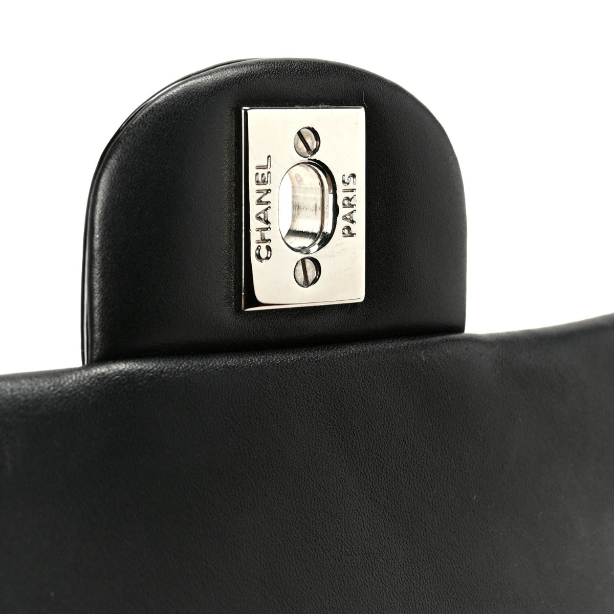 Patent Calfskin Chevron Quilted Extra Mini Flap Black