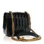 Patent Calfskin Matelasse Monogram Small Vicky Chain Bag Black