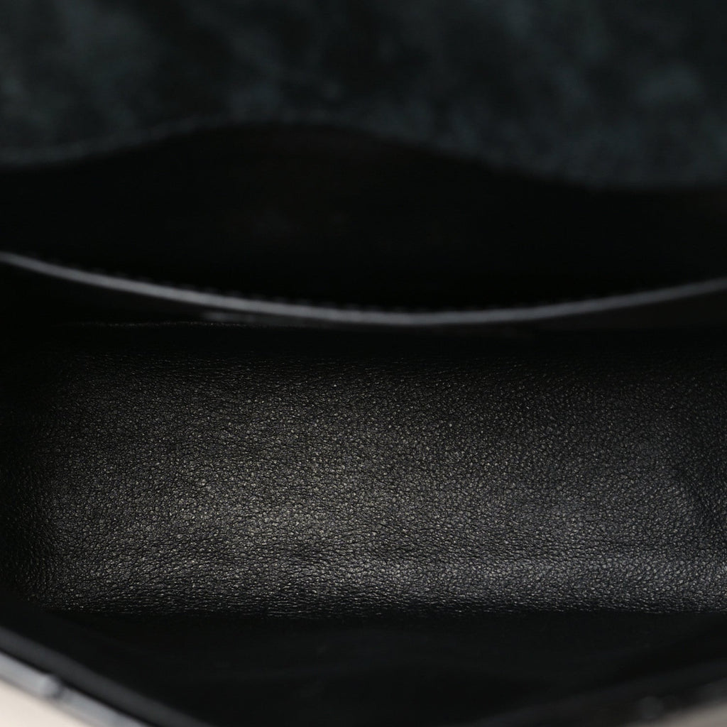 Patent Calfskin Matelasse Monogram Small Vicky Chain Bag Black