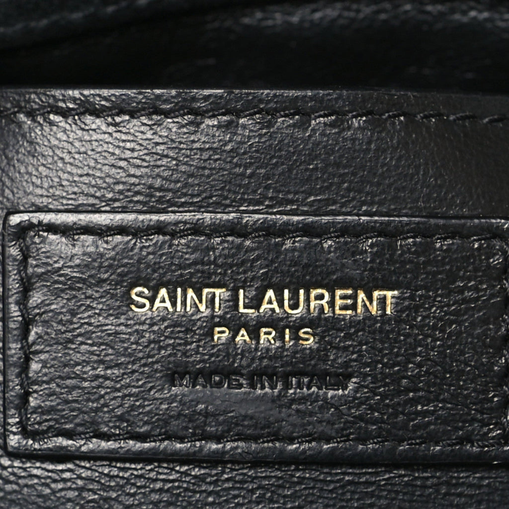 Patent Calfskin Matelasse Monogram Small Vicky Chain Bag Black