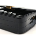 Patent Calfskin Matelasse Monogram Small Vicky Chain Bag Black