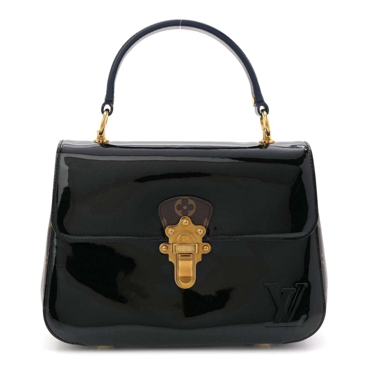 Patent Calfskin Monogram Cherrywood PM Black