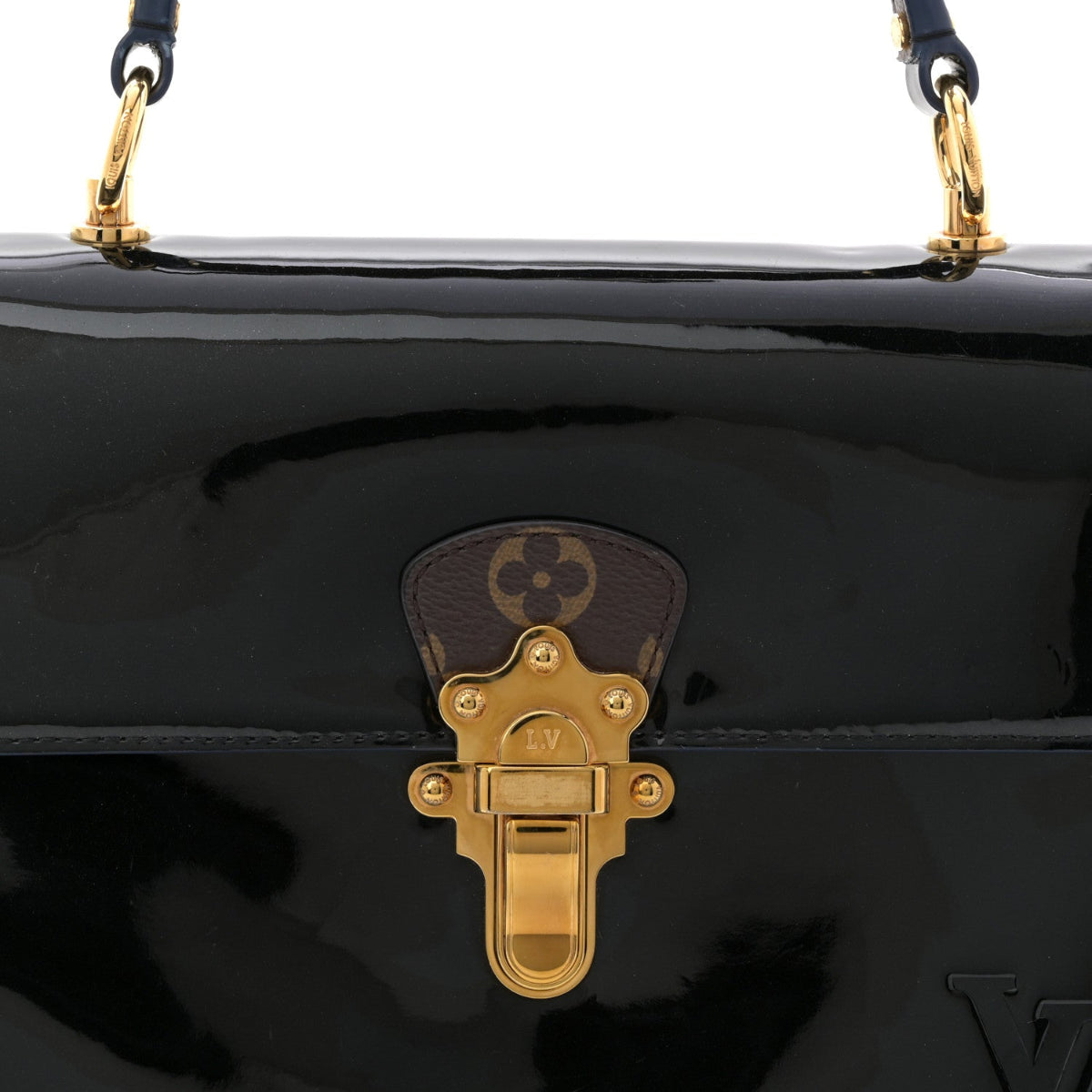Patent Calfskin Monogram Cherrywood PM Black