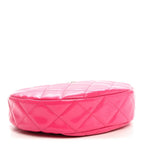 Patent Calfskin Quilted Enamel CC Charms Hobo Pink