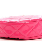 Patent Calfskin Quilted Enamel CC Charms Hobo Pink