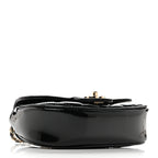 Patent Calfskin Quilted Mini Clutch Black